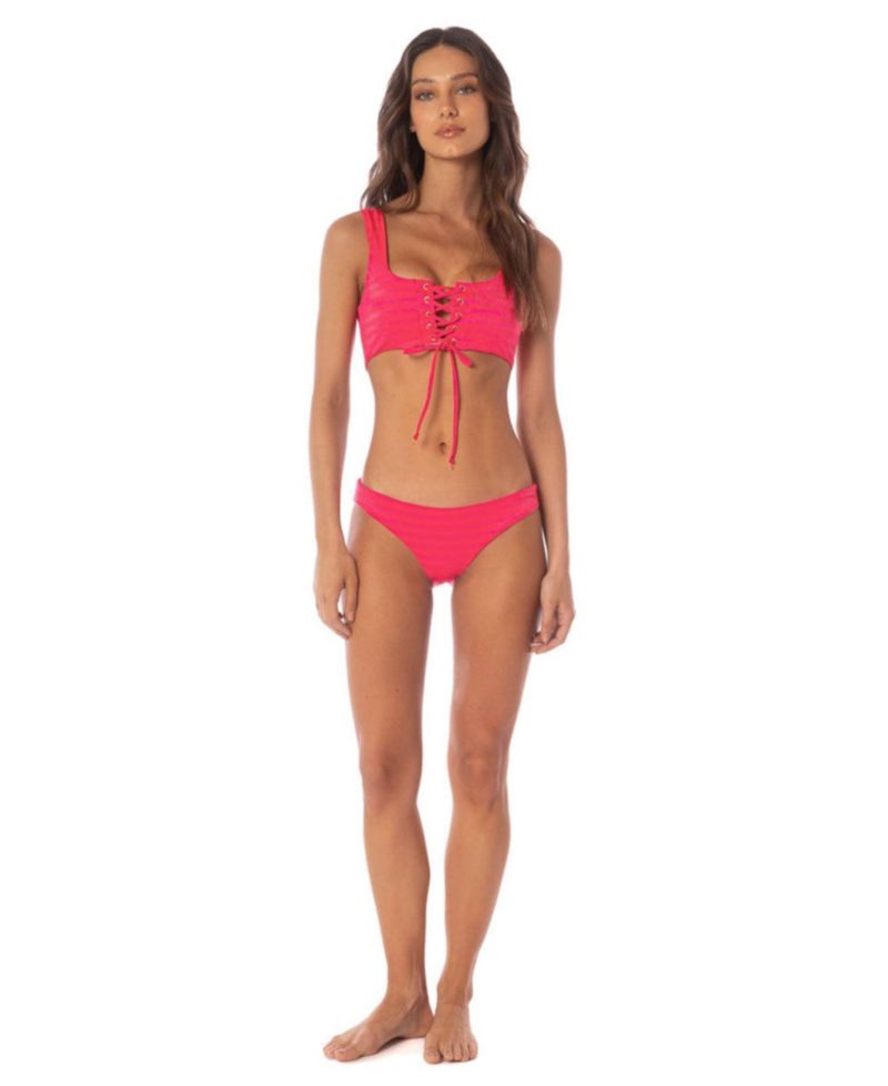 Women's Flowerbed Dazzle Reversible Scoop Neck Wide-Strap Bikini Top