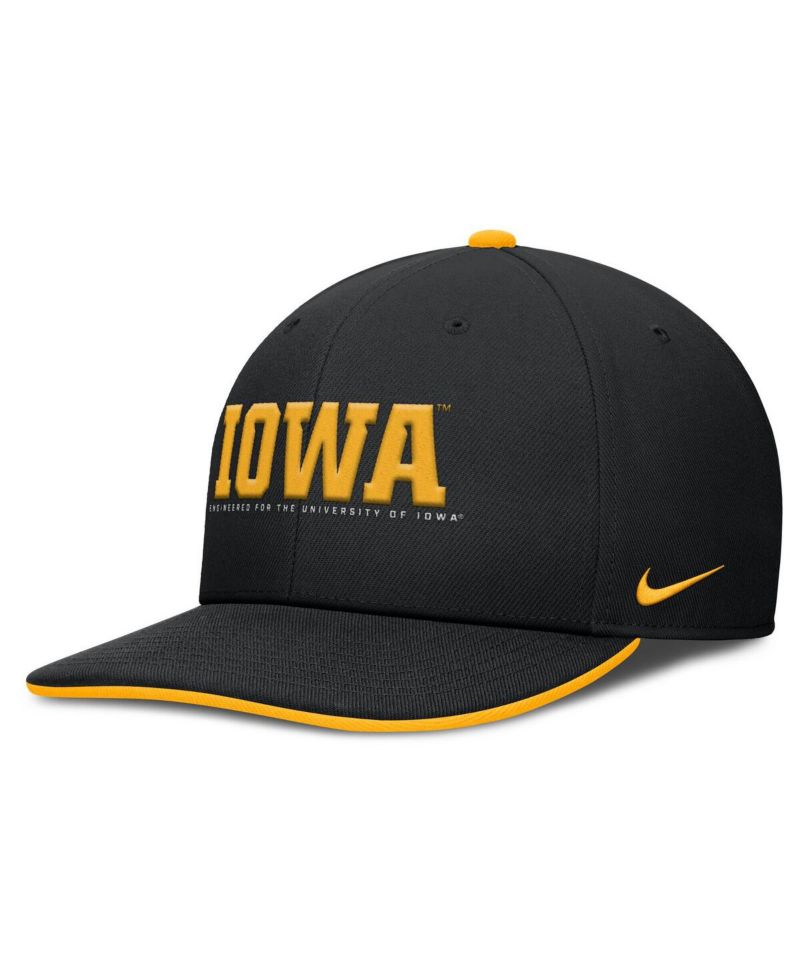Men's Black Iowa Hawkeyes 2025 On-Field Pro Performance Adjustable Hat