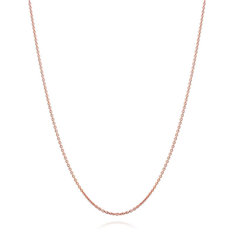 Simple Thin 2MM Rose Gold Plated .925 Sterling Silver Rolo Cable Chain Necklace 18 Inch