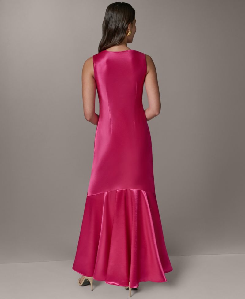 Petite Sleeveless Cowl Neck Ball Gown