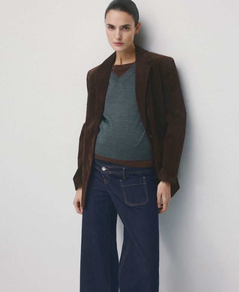 Women's Pockets Wide Leg Maternity Jeans