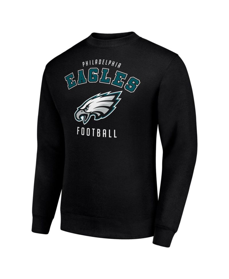 Men's Black Philadelphia Eagles Team Logo Pullover Sweatshirt