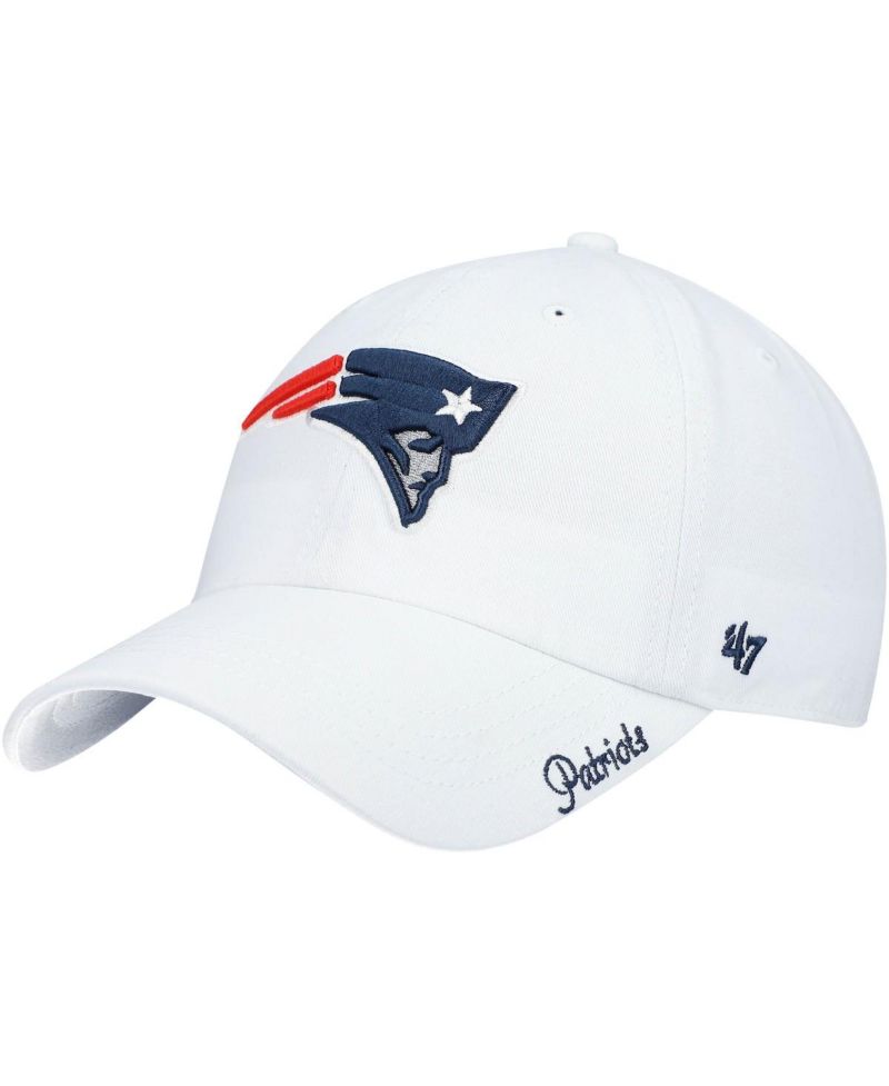 Women's '47 White New England Patriots Miata Clean Up Logo Adjustable Hat