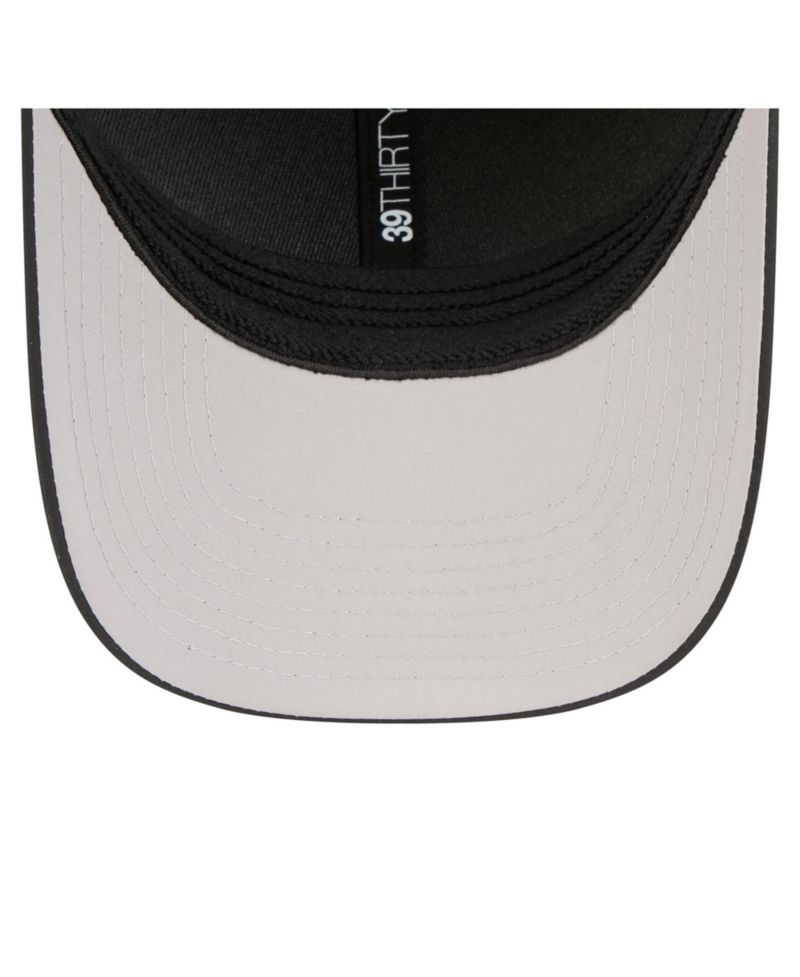 Men's Black Atlanta Braves Metallic 39THIRTY M-Crown Flex Hat