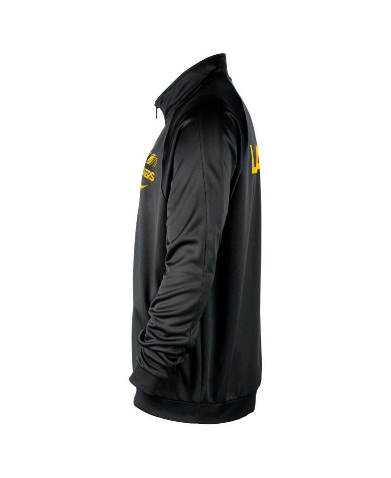 Men's Black Los Angeles Lakers Courtside Pique Club Full-Zip Track Jacket