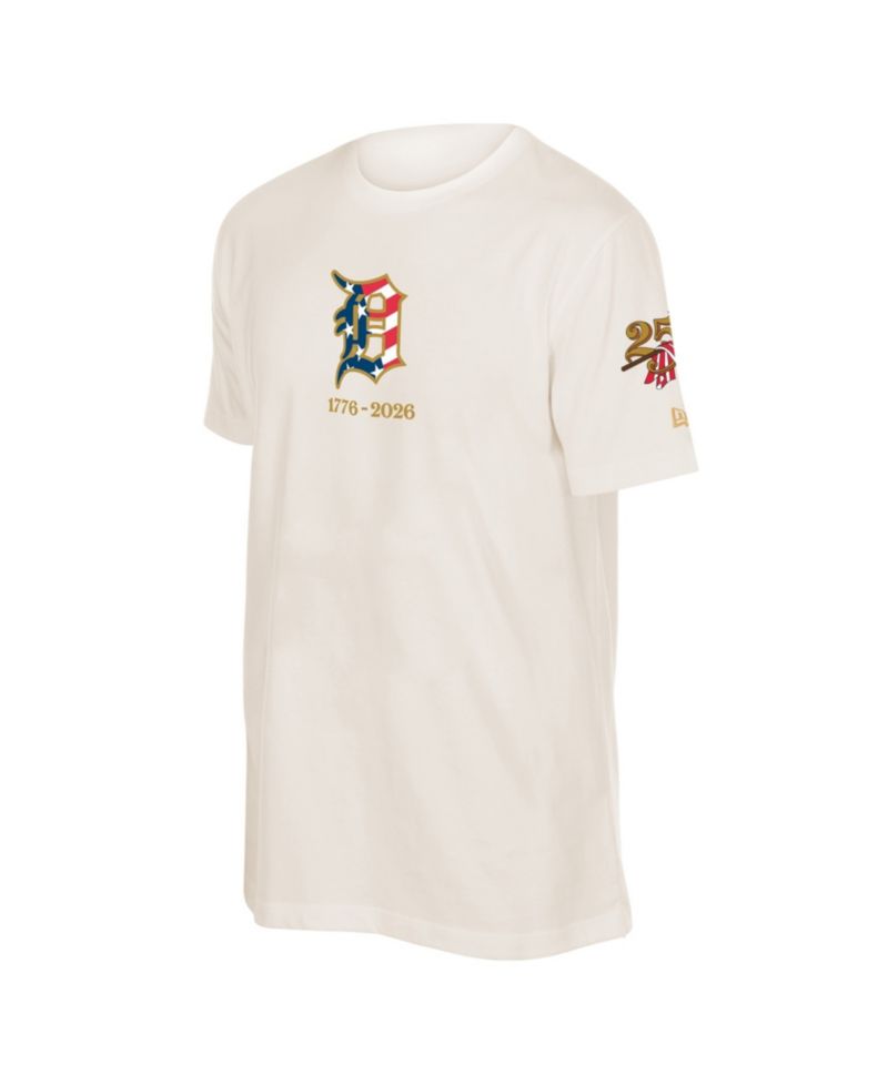 Men's Cream Detroit Tigers 250th Fourth of July T-Shirt