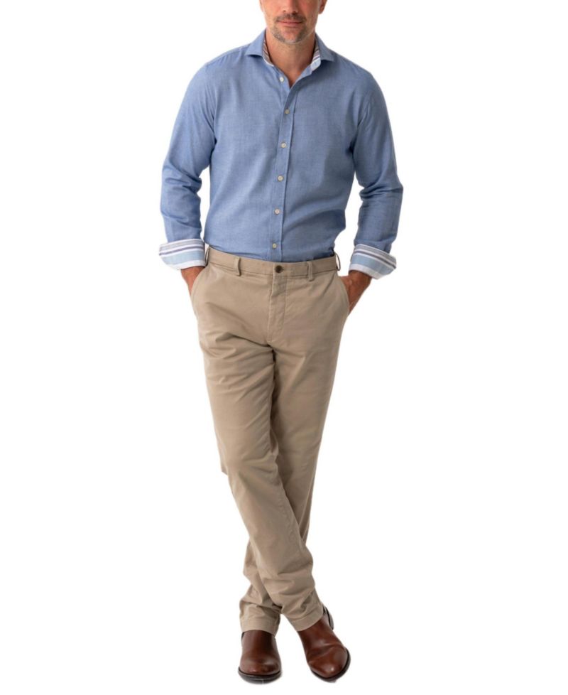 Big & Tall Long Sleeve Cotton Merino Wool Shirt
