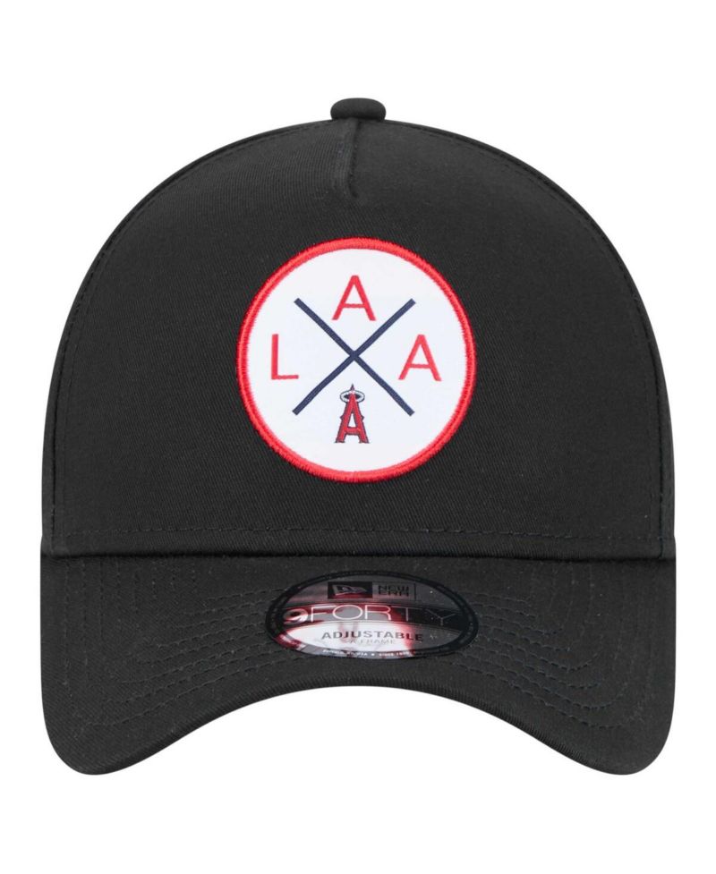 Men's Black Los Angeles Angels 9FORTY A-Frame Adjustable Hat