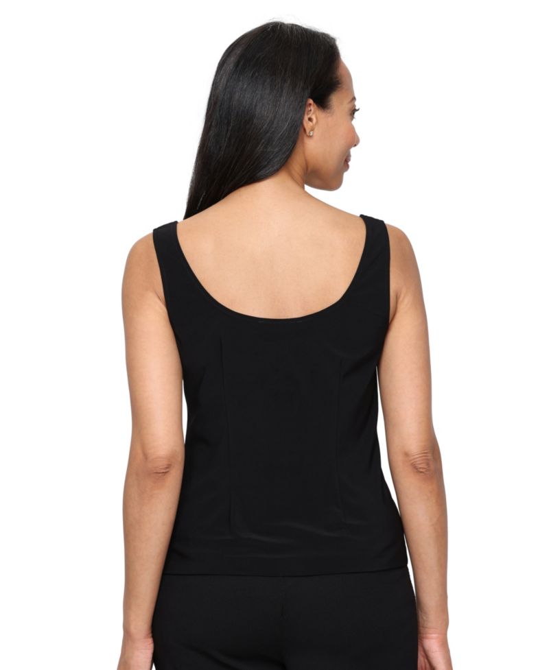 Petite Jacquard Scoop Neck Tank Top and Jacket, 2-Piece Set