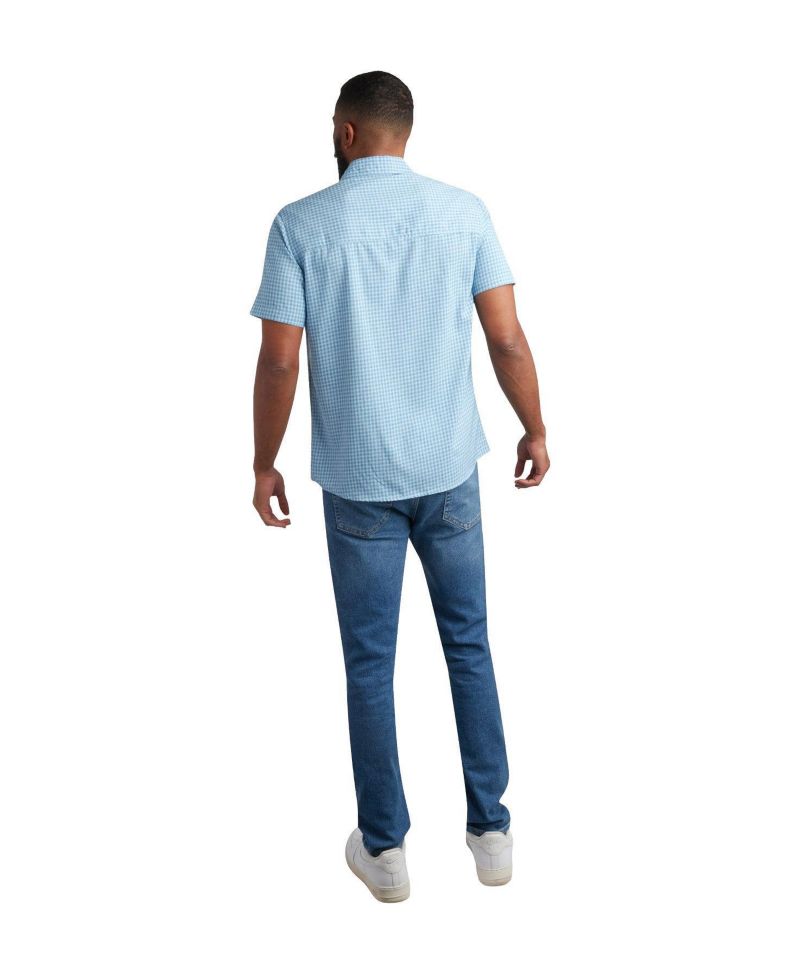 Men's Mini Check Slim-Fit Button-Down Shirt