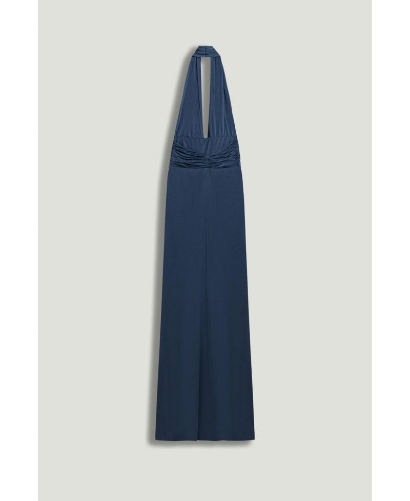 Women's Draped Halter Neck Maxi Dress