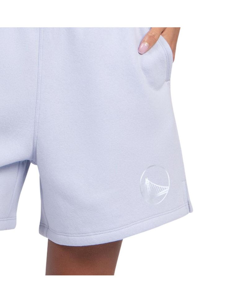 Women's Blue Golden State Warriors Pastel High Waisted Shorts