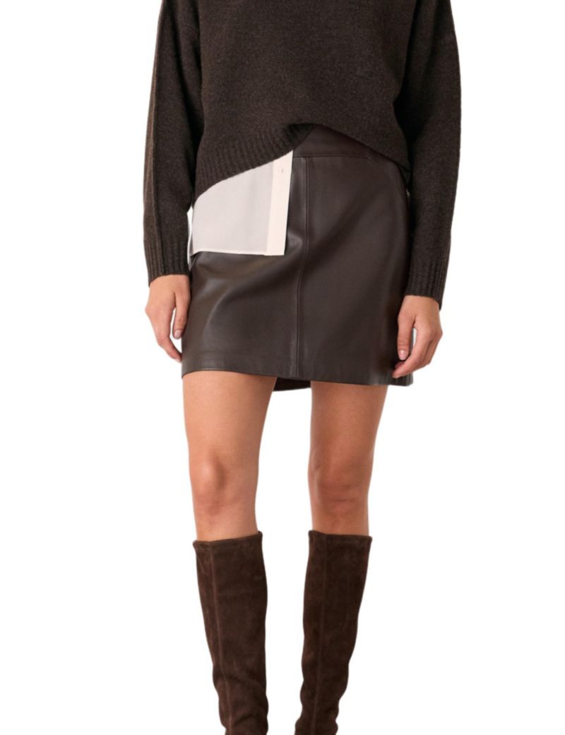 Women's Leather A Line Skirt