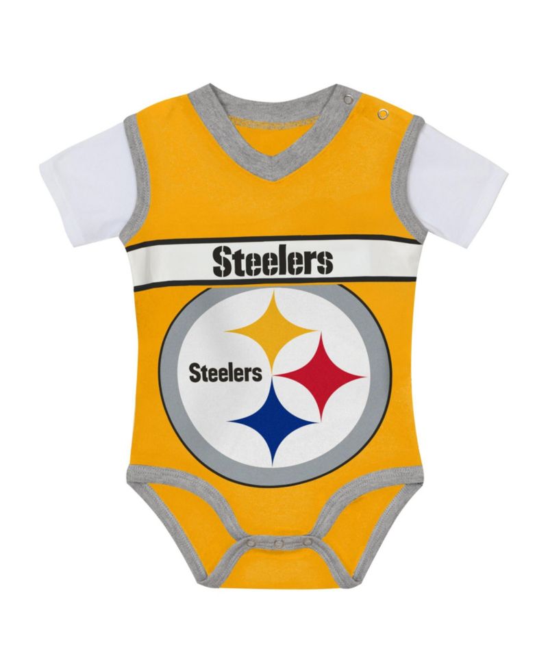 Baby Boys' and Girls' Pittsburgh Steelers Jersey Screen-Printed Bodysuit and Pants Set