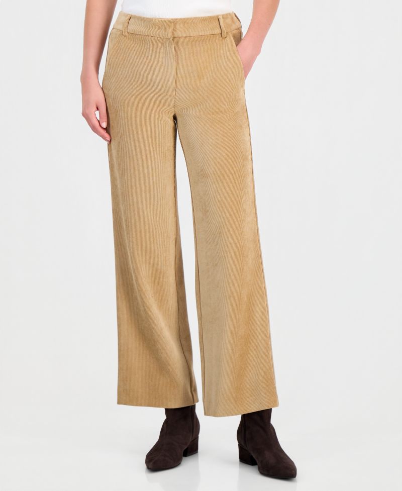 Women's Wide-Leg Stretch Corduroy Trousers