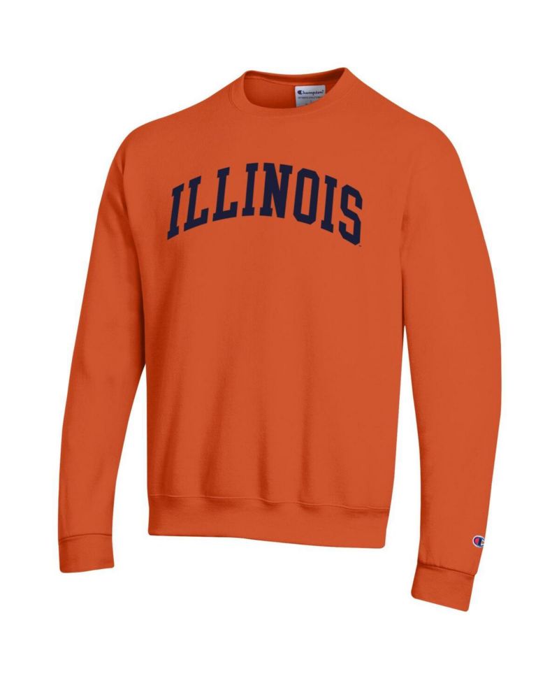 Men's Orange Illinois Fighting Illini Basic Arch Fleece Pullover Sweatshirt