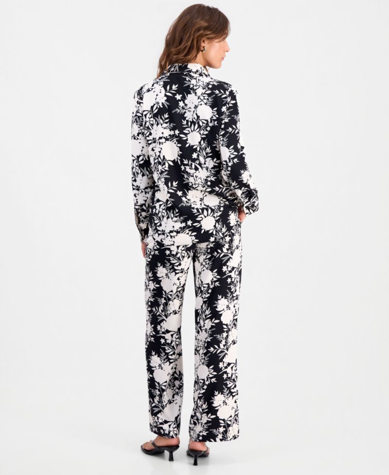 Women's Floral-Print Button-Front Shirt