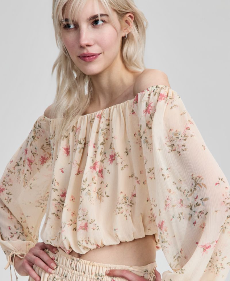Women's Off-The-Shoulder Floral-Print Top