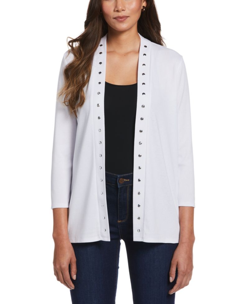 Petite Cardigan Crew Neck Sweater
