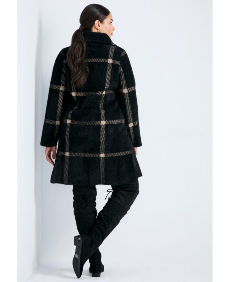 Plus Size Gigi Check Sweater Coat