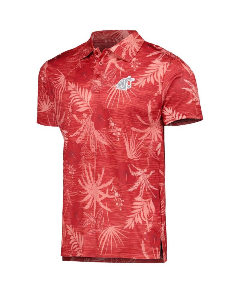 Men's Crimson Washington State Cougars Palms Team Polo Shirt
