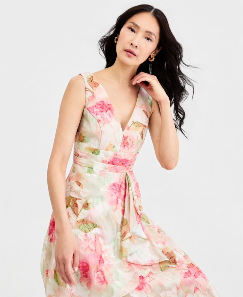 Women's Cascading Tiered Midi Dress