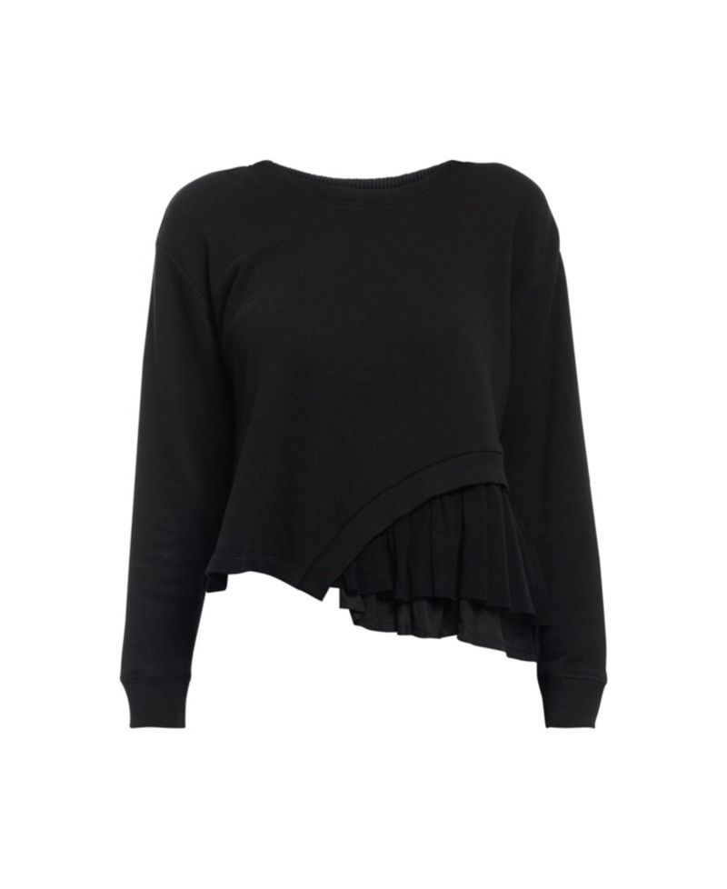 Women's Clothing Round Neck Mix Media Sweatshirt