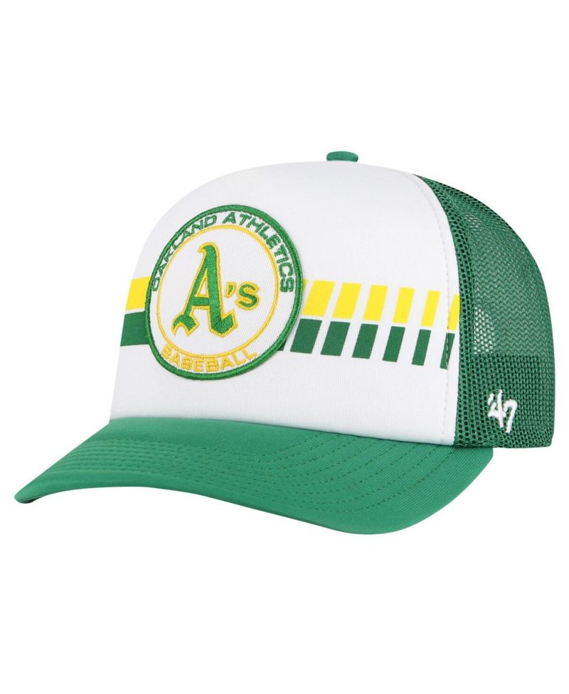 Men's White/Green Oakland Athletics Cooperstown Collection Pack Express Trucker Adjustable Hat