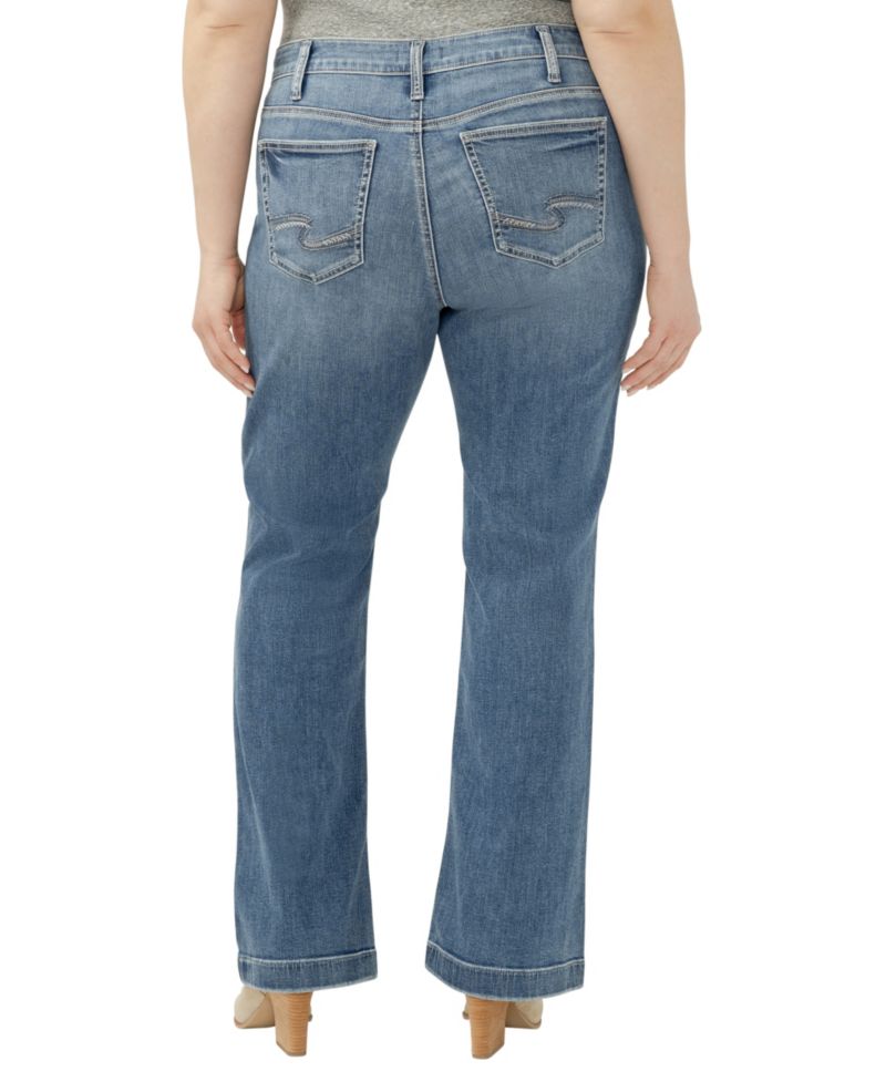 Plus Size Elyse Mid-Rise Cotton-Blend Bootcut Jeans