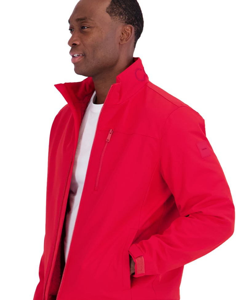 Men's Sherpa Lined Softshell Stand Collar Jacket