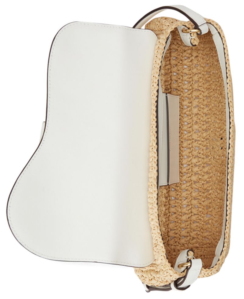 Tasha Straw Small East-West Shoulder Bag