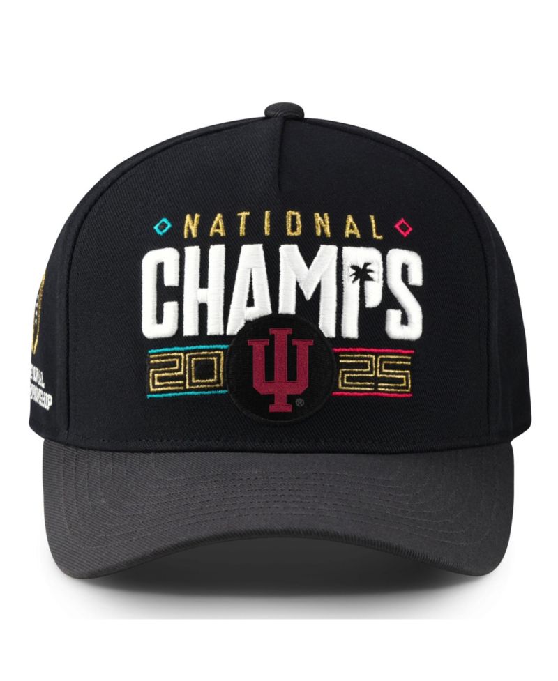 Men's Black/Anthracite Indiana Hoosiers 2025 College Football Playoff National Champions Locker Room Rise Structured Hat