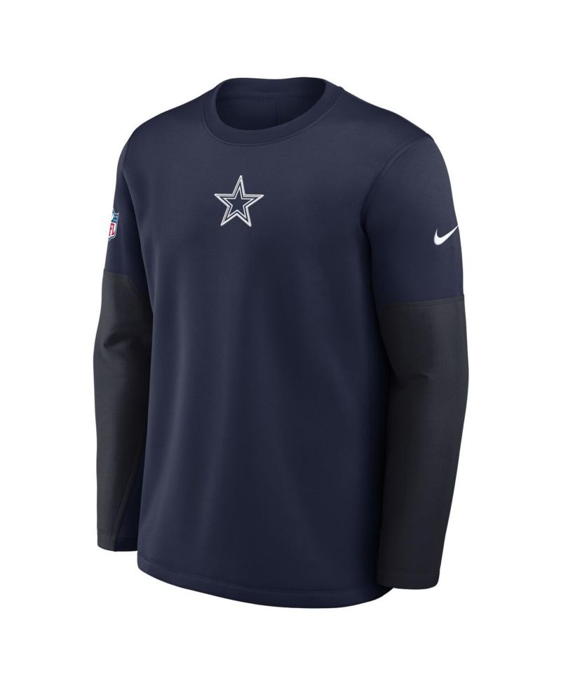 Men's Navy Dallas Cowboys Sideline Coach Therma-FIT Long Sleeve T-Shirt