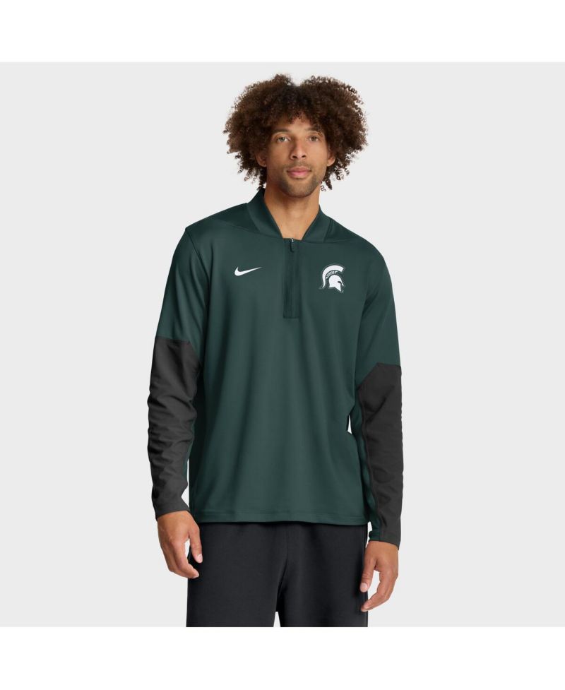 Men's Green Michigan State Spartans One Goal Performance Half-Zip Pullover Sweatshirt