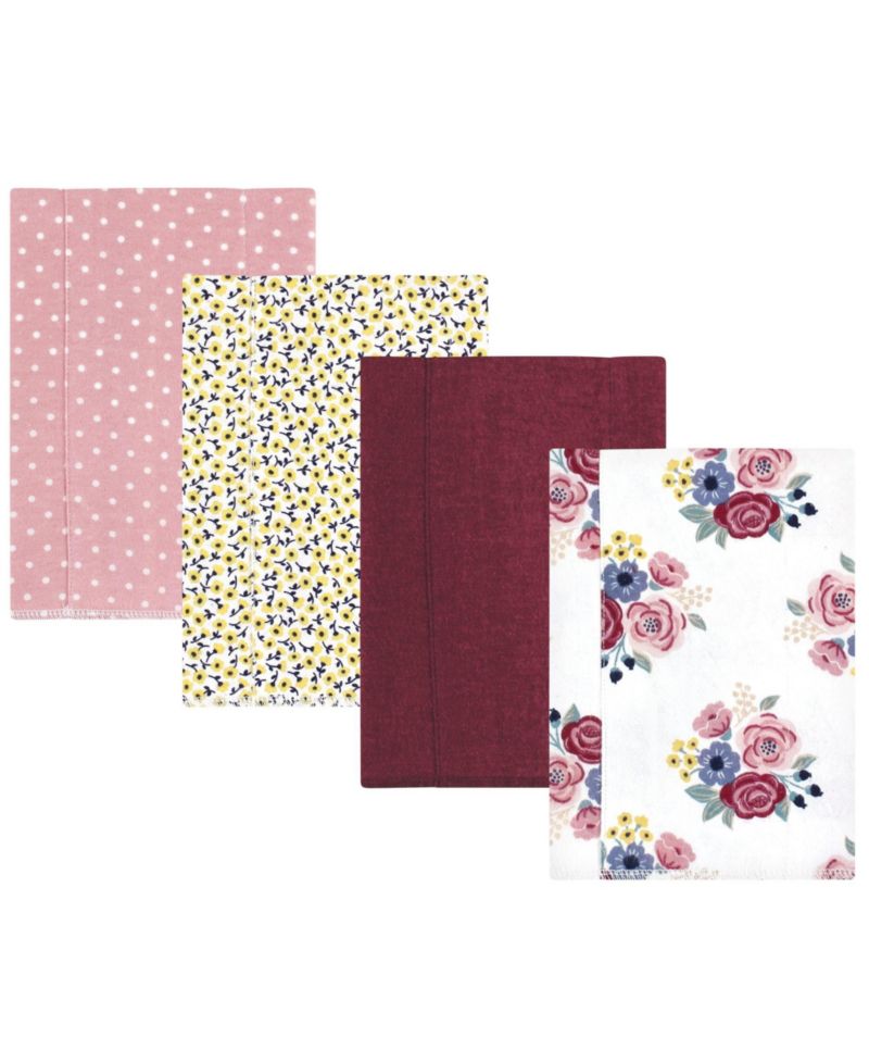 Girls 4Pk Flannel Burp Cloth (Cotton Poly)