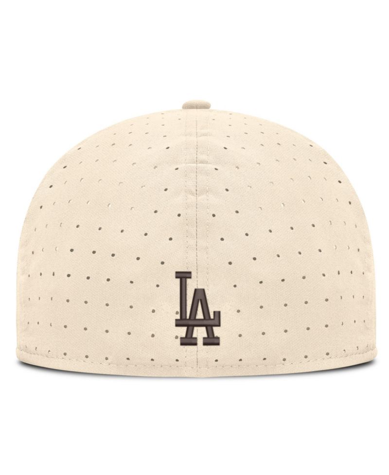 Men's Natural Los Angeles Dodgers True Dri-FIT AeroBill Fitted Hat
