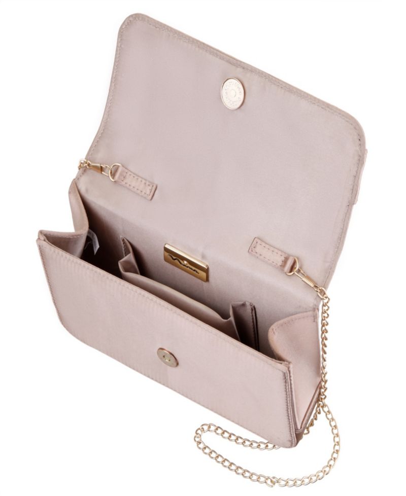 Art Deco Crystal Ornament Magnetic Snap Clutch