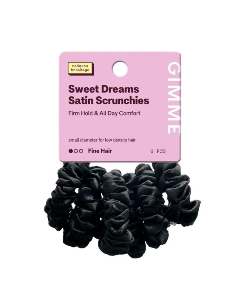 Slim Satin Hair Scrunchies Soft, No Breakage Scrunchies Perfect for Fine Hair and Bedtime Wear 6 Pack
