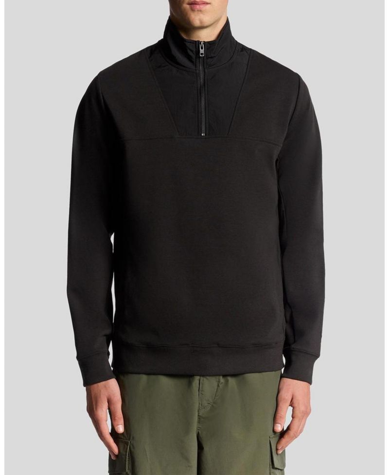 Men's Panelled Hybrid Quarter Zip Sweatshirt
