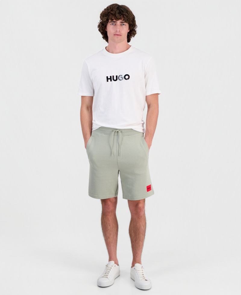 HUGO by Men's Diz222 Logo Patch Jersey Shorts