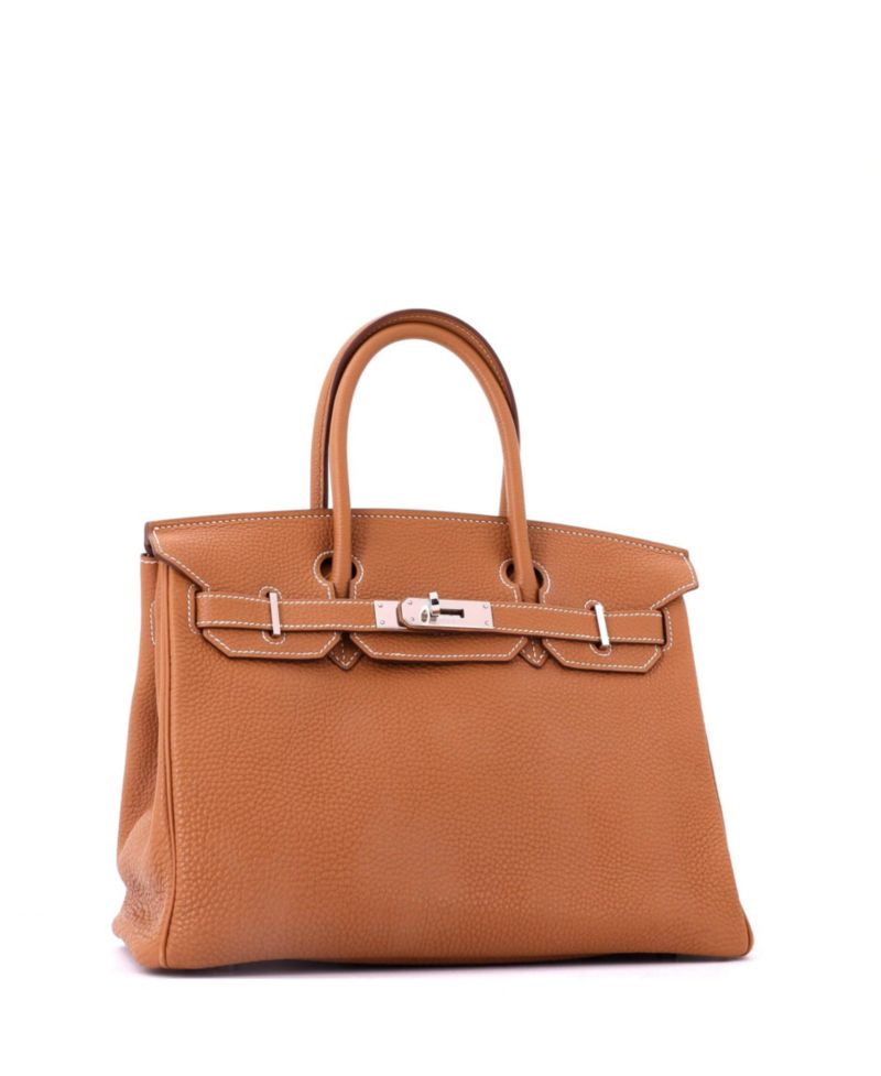 Birkin 30 Handbag Brown Togo with Palladium Hardware