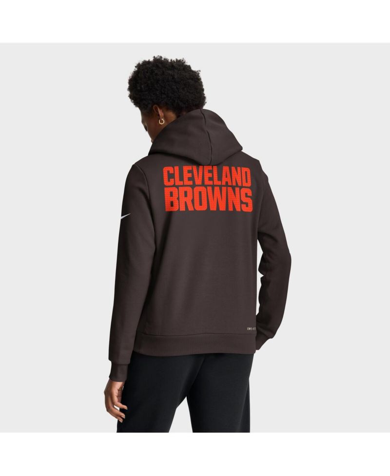 Women's Brown Cleveland Browns Sideline Standard Issue Initial Home Dri-FIT Hoodie
