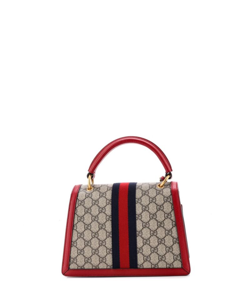 Small Queen Margaret Top Handle Bag GG Coated Canvas with Leather