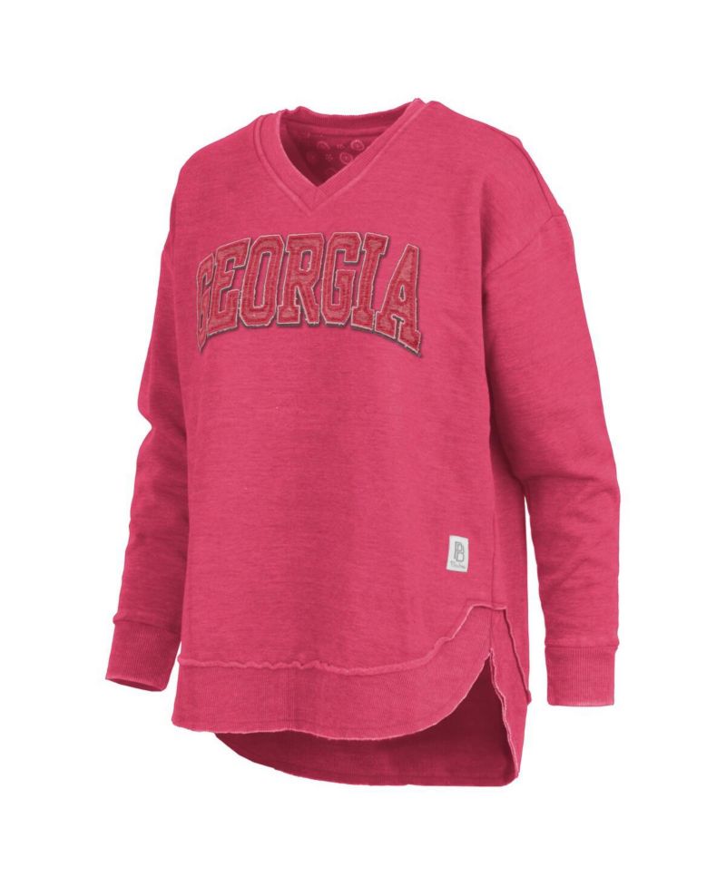 Women's Red Georgia Bulldogs Westin Poncho V-Neck Pullover Sweatshirt