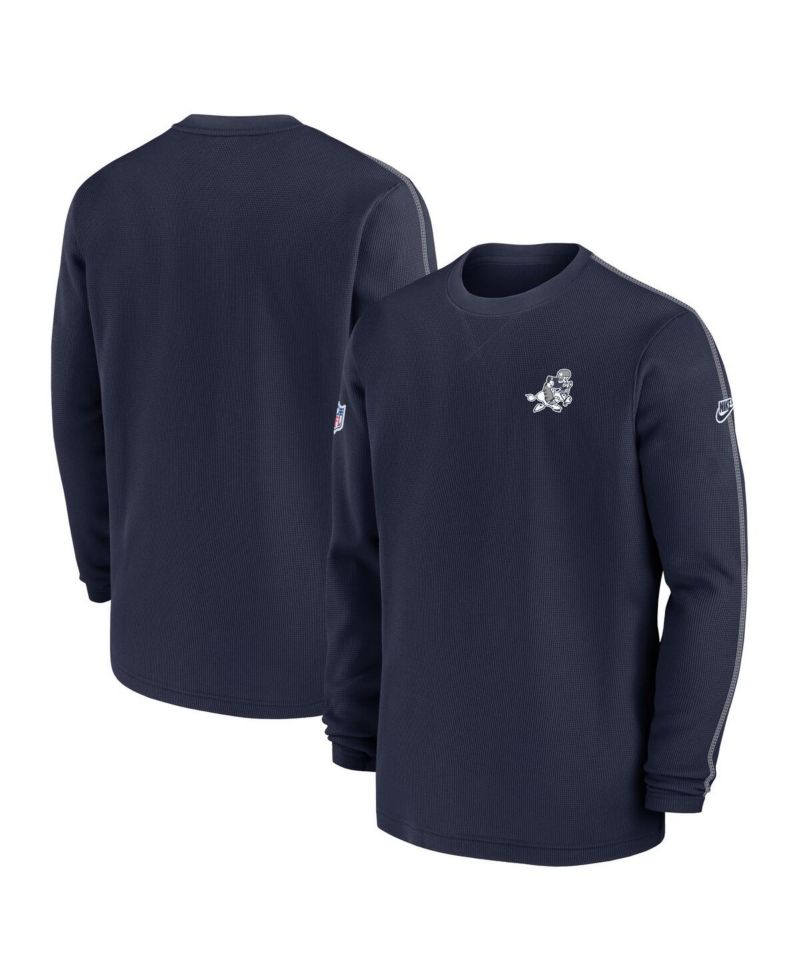 Men's Navy Dallas Cowboys 2024 Sideline Coach Vintage Pullover Sweatshirt