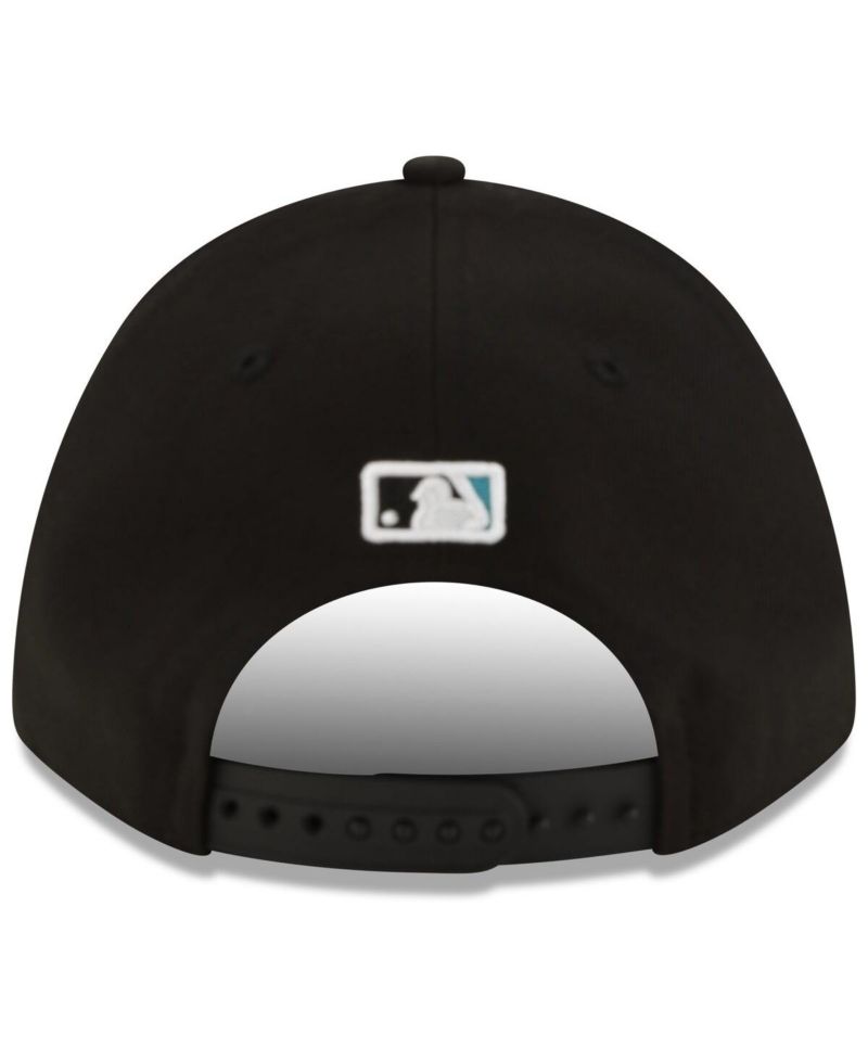 Men's Black Florida Marlins Player Replica 9FORTY M-Crown Adjustable Hat