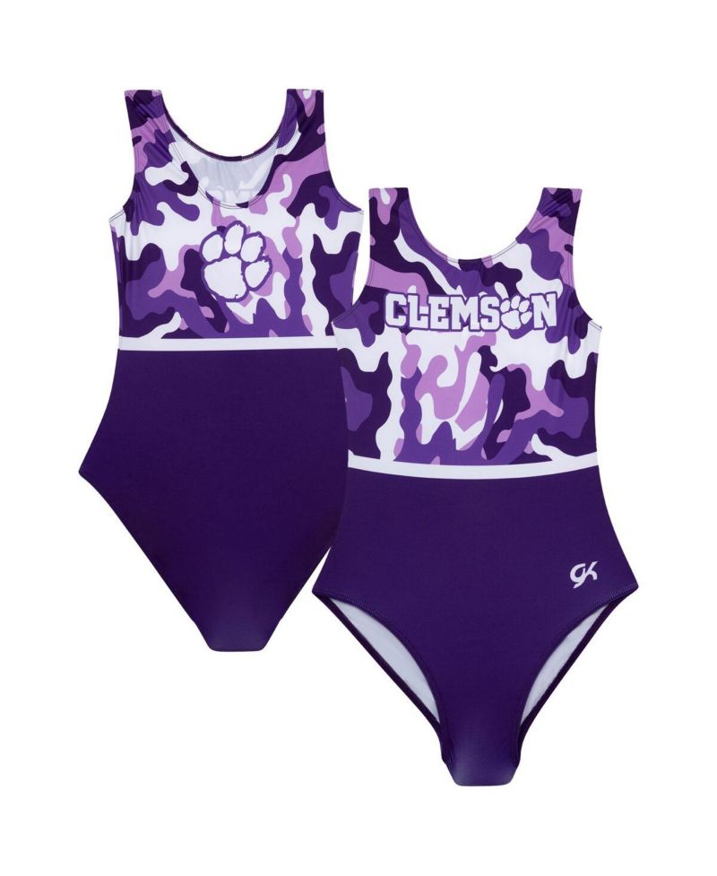 Big Girls Purple Clemson Tigers Elite Replica Leotard