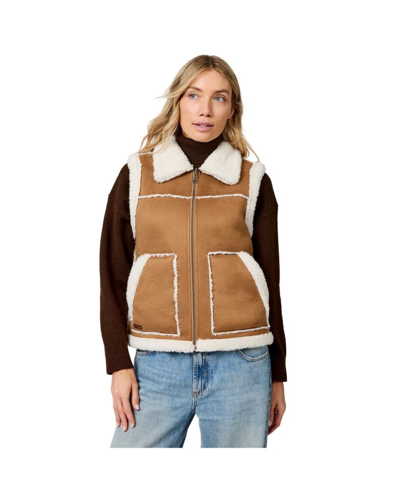 Women's Faux-Suede Shearling Reversible Vest