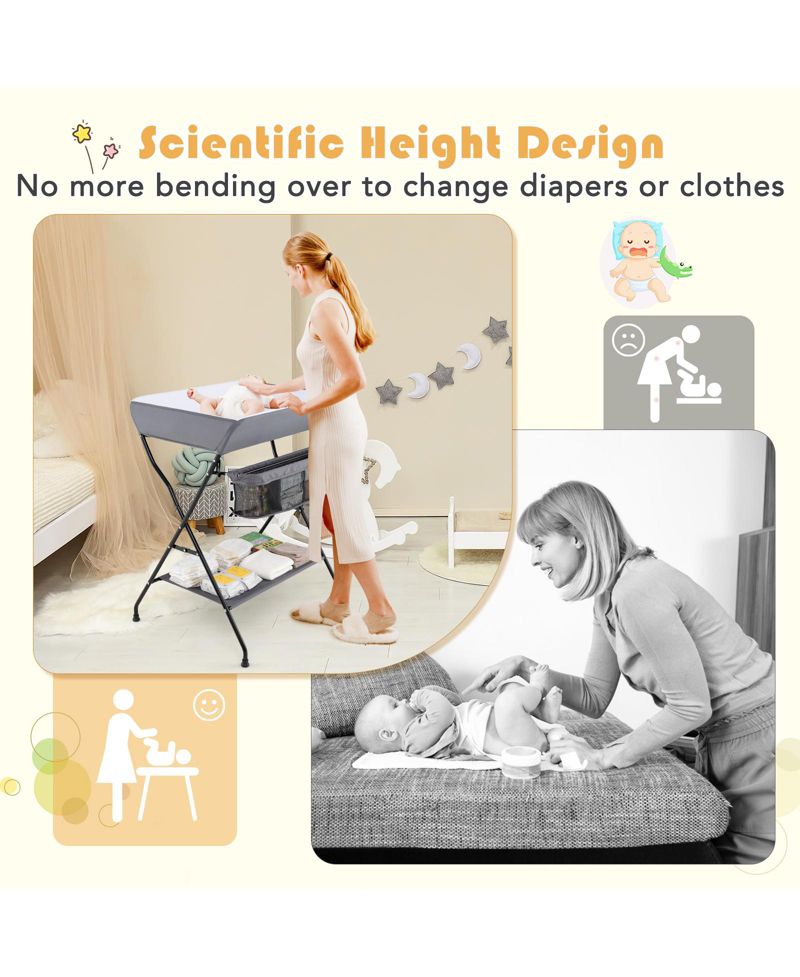 Baby Storage Folding Diaper Changing Table