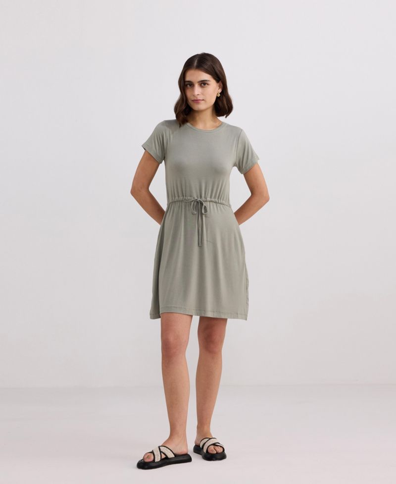 Women's Drawstring Short T-shirt Dress